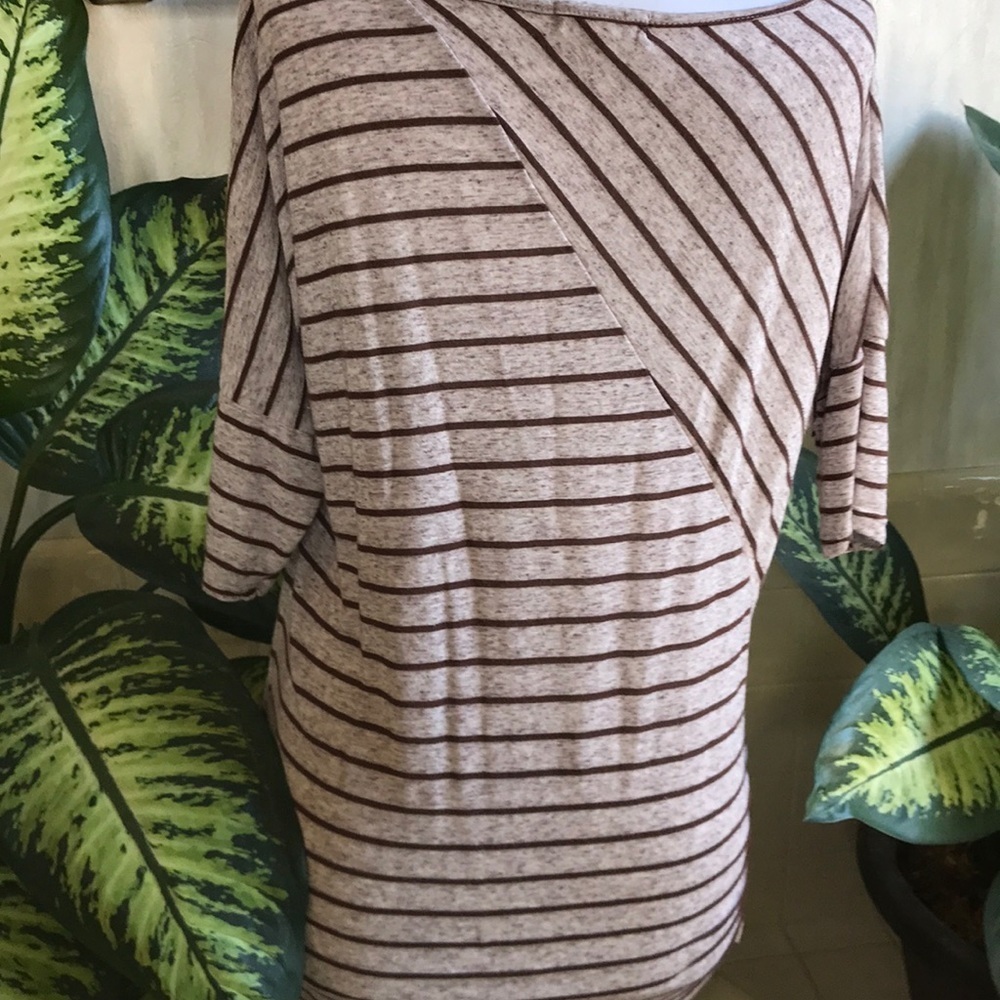 Brown striped top by One Clothing - Picture 3 of 4